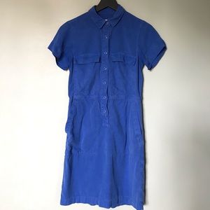 J Crew Blue button down dress with pockets